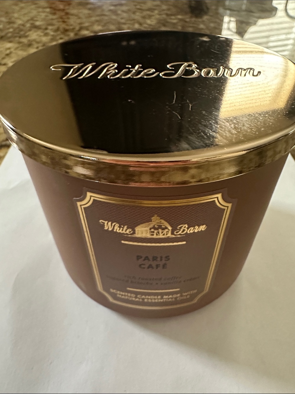 White Barn Paris Café Scented Candle — Brown & Gold